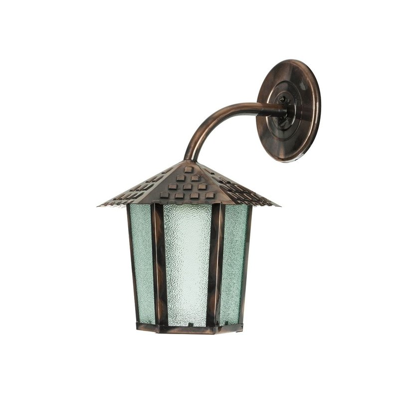 arandela colonial sextavada curvacobre