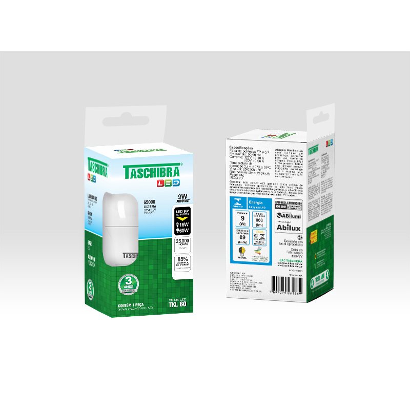 lampada led taschibra 4 9w 6500k