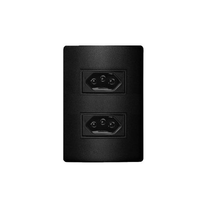 Conjunto 2 Tomadas 2P+T 20A Embutir Revitá Soprano Preto Carbono