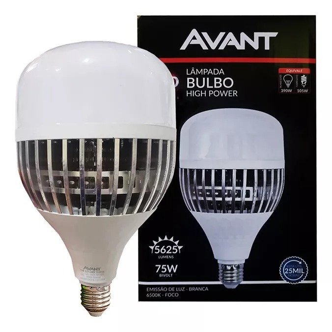 Lâmpada Bulbo High Power Led Avant 75W E27 Bivolt - 6500 K - Branco Frio
