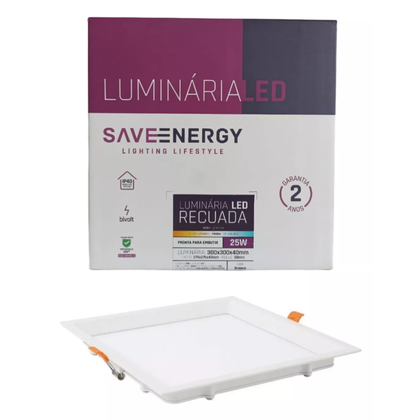 painel embutido recuado 25w save
