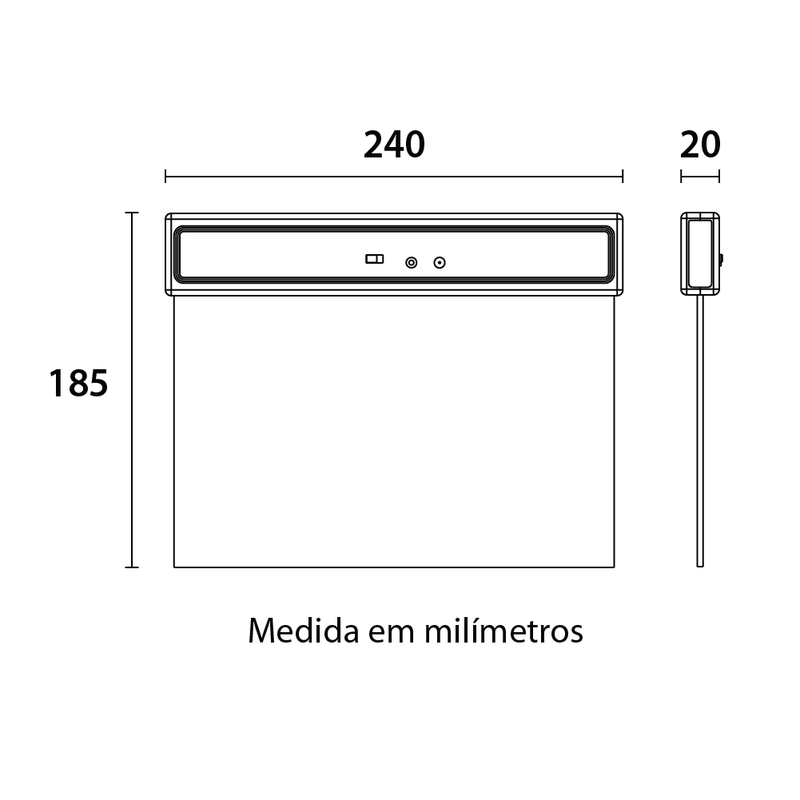 placa de sada led face dupla 1w vermelha 3668